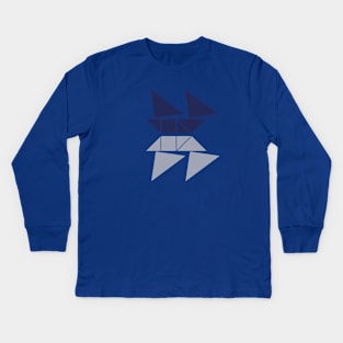 Blue Boat Kids Long Sleeve T-Shirt